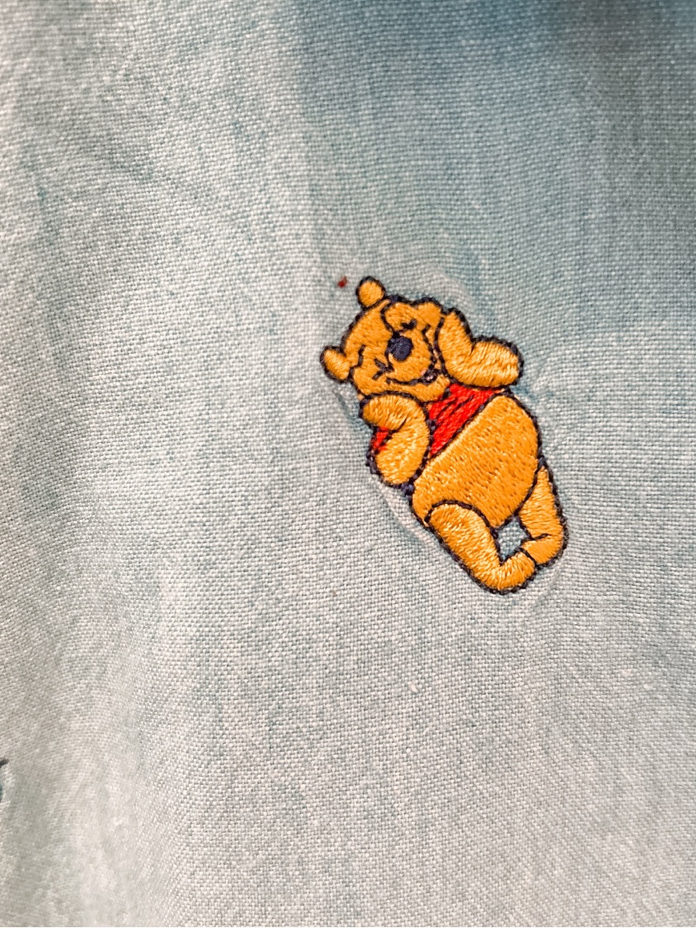 Vintage Disney Denim 100% Cotton Button Down Shirt XLarge Winnie The Pooh Womens - Picture 6 of 14